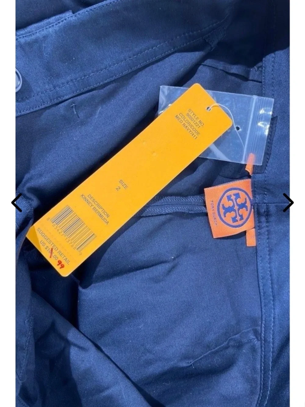 Tory Burch Navy Bermuda Shorts